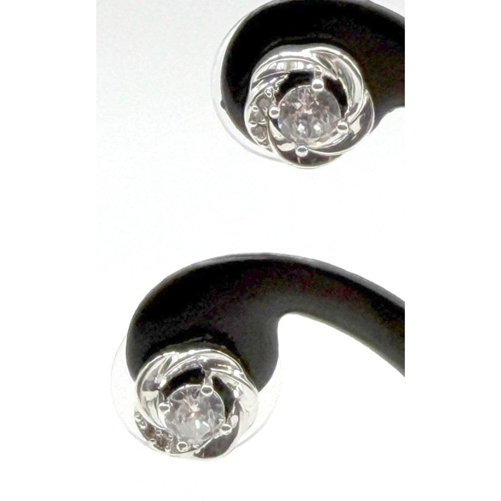Necklace & Stud Earrings Set New Silver Rhinestone Sparkle Swirl Crystal Pendant - Picture 5 of 6